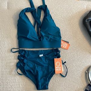 Wild Isles Deep V Bikini Top and Lola Side Tie Bottoms
